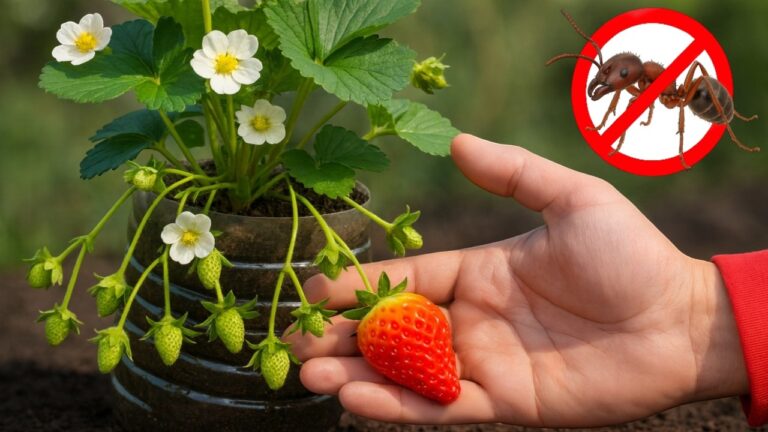 Incredibile raccolto di fragole… usando solo bottiglie semi-interrate!