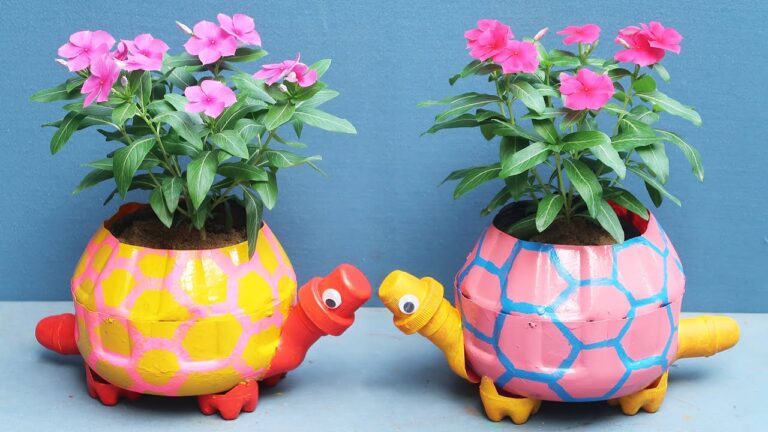 5 fantastici vasi a forma di tartaruga da bottiglia di plastica per il tuo giardino!