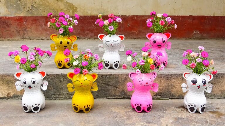 7 Idee DIY per Riciclare Bottiglie di Plastica in Vasi per Fiori nel Giardino