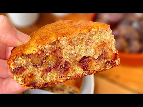 Torta soffice ai datteri: 3 ingredienti / Torta SENZA FARINA, GLUTINE O ZUCCHERO!