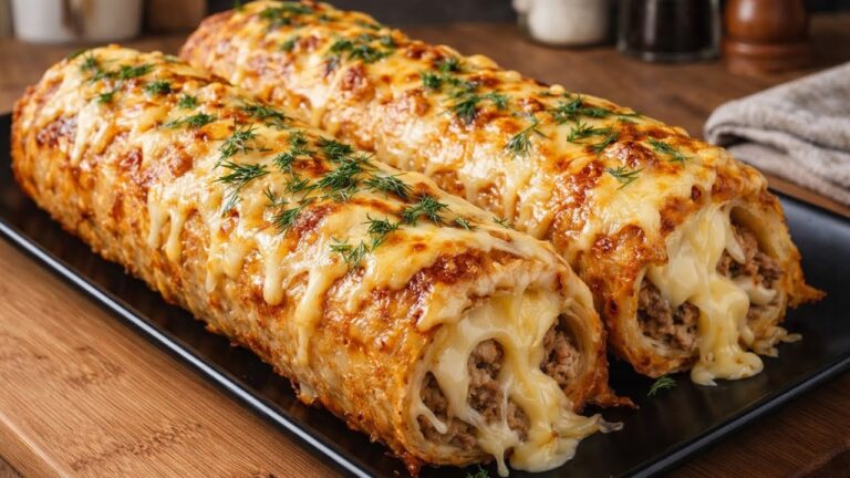 Rotolo di patate con carne macinata e formaggio! Questo piatto conquisterà subito tutti